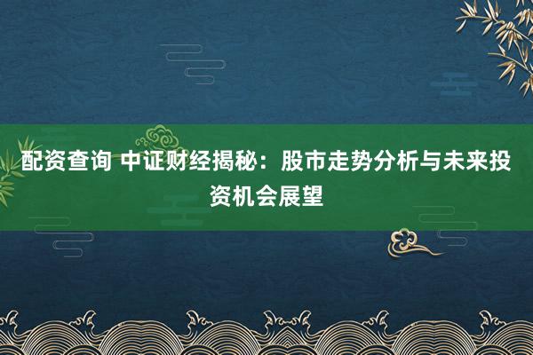 配资查询 中证财经揭秘：股市走势分析与未来投资机会展望
