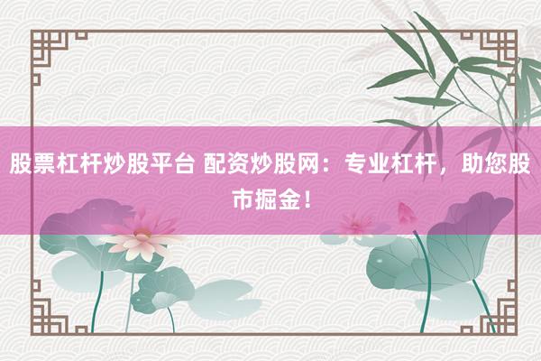 股票杠杆炒股平台 配资炒股网：专业杠杆，助您股市掘金！