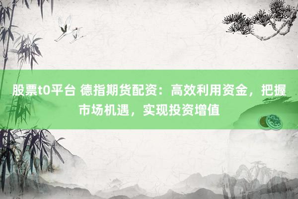 股票t0平台 德指期货配资：高效利用资金，把握市场机遇，实现投资增值