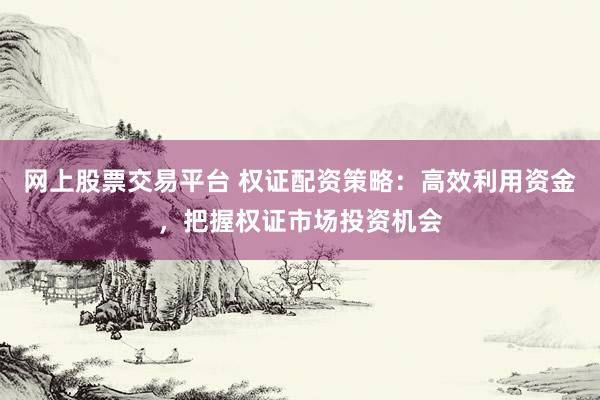 网上股票交易平台 权证配资策略：高效利用资金，把握权证市场投资机会