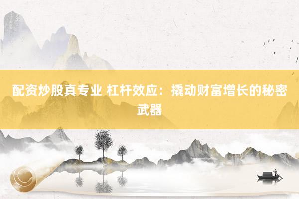 配资炒股真专业 杠杆效应：撬动财富增长的秘密武器