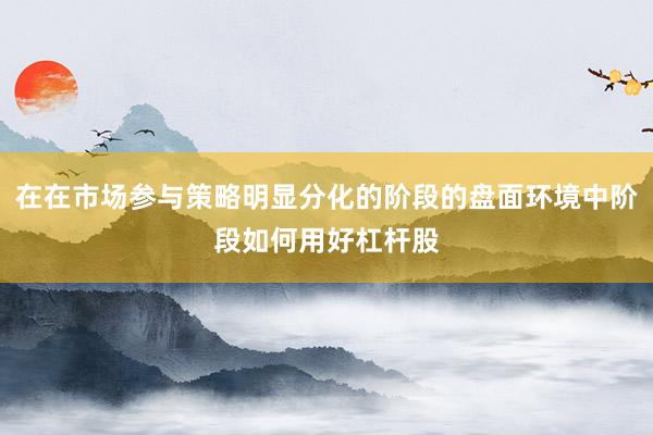 在在市场参与策略明显分化的阶段的盘面环境中阶段如何用好杠杆股