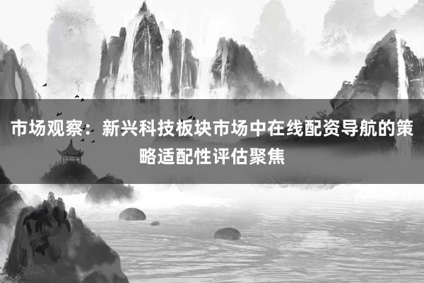 市场观察：新兴科技板块市场中在线配资导航的策略适配性评估聚焦