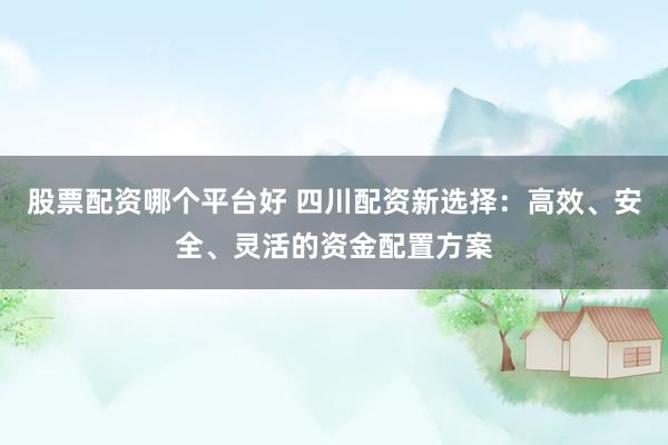 股票配资哪个平台好 四川配资新选择：高效、安全、灵活的资金配置方案