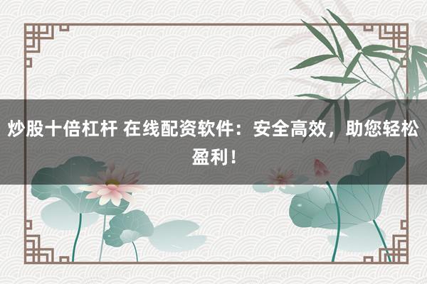 炒股十倍杠杆 在线配资软件：安全高效，助您轻松盈利！