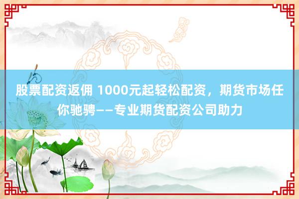 股票配资返佣 1000元起轻松配资，期货市场任你驰骋——专业期货配资公司助力